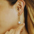Chain Links 14k Gold Plated Sterling Silver Pearl Dangle